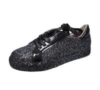 Zapatillas Deportivas de Plataforma con Cordones Brillantes, de caña Baja, Estilo Casual y a la Moda, Ideales para Caminar a Diario con Comodidad. Calzado Ligero sin Cordones.#Z