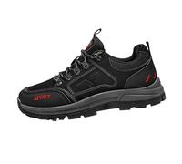 Zapatillas deportivas de senderismo para hombre, sin cordones, con soporte de arco, malla de verano, antideslizante, plataforma ortopédica, transpirable, para correr, casual, al aire libre, Black, 7