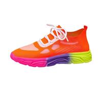 Zapatillas Deportivas Femeninas de Punto Elegantes para Correr y Uso Informal Transpirables con Suela Gruesa Ideales Ejercicio Actividades Ocio Diario Comodidad Superior (Orange, 39)