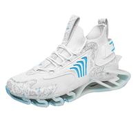 Zapatillas Deportivas for Correr for Hombre, Zapatillas Deportivas con Cuchilla a la Moda, Zapatillas Deportivas Informales atléticas for Caminar de Malla for Correr al Aire Libre (Color : White Moon