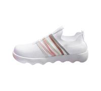 Zapatillas Deportivas Informales de Mujer A Rayas de Malla de Gran TamañO Sin Cordones con CuñA y TacóN para Pasear Suaves y Transpirables para Senderismo Excursiones Paseos Caminatas y Correr