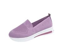 Zapatillas deportivas ligeras para mujer, suela gruesa, para el tiempo libre, cómodas, anchas, para caminar, fitness, gimnasio, entrenadores deportivos, morado, 37 EU