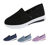 Zapatillas deportivas ligeras para mujer, suela gruesa, para el tiempo libre, cómodas, anchas, para caminar, fitness, gimnasio, entrenadores deportivos, Negro , 38 EU