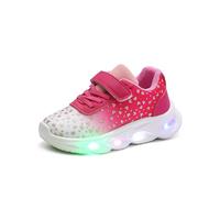 Zapatillas Deportivas Ligeras para Niñas con Suela Acolchada y Diseño de Corazón para Comodidad Diaria (Red, 27.5 Little Child)