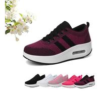 Zapatillas deportivas ligeras y cómodas con cojín de aire para mujer, de malla transpirable, con plataforma ortopédica, con soporte de arco, zapatos antideslizantes, Purple, 39 EU