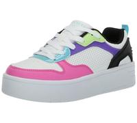 Zapatillas deportivas Low Court High para niñas, Blanco Negro Multi, 6 Big Kid