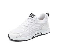 Zapatillas deportivas mixtas elevadoras de 6 cm de malla lisa, zapatillas bajas con cordones, tenis de malla transpirable, zapatillas de cuña, suela gruesa grada para parejas, caminando, running