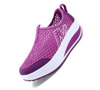 Zapatillas Deportivas Mujer con Soporte Plantar Ancho para Fascitis Caminar cómodo (Purple, 41)