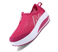 Zapatillas Deportivas Mujer con Soporte Plantar Ancho para Fascitis Caminar cómodo (Red, 41)