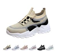 Zapatillas Deportivas Mujer Negras Antideslizante Casual Zapatos Deportivos con Cordones Ligeros Pretty Moda Sneakers Slip on Entretiempo Comodas Calzado Malla Barefoot Clasico para Gimnasio Caminar