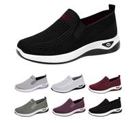 Zapatillas Deportivas Mujer Negras Antideslizante Entretiempo Moda Sneakers Malla Ligeros Clasico Zapatos Deportivos Sin Cordones Pretty Comodas Mocasines Slip on Barefoot Casual Para Jogging Atlético