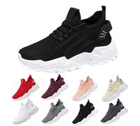 Zapatillas Deportivas Mujer Negras Ligeros Entretiempo Moda Sneakers Malla Transpirables Casual Zapatos Deportivos Slip on Clasico Comodas Barefoot con Cordones Mocasines Pretty para Jogging Gimnasio