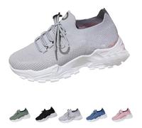 Zapatillas Deportivas Mujer Negras Transpirables Pretty Zapatos Deportivos con Cordones Comodas Casual Moda Sneakers Slip on Entretiempo Ligeros Barefoot Malla Calzado Clasico para Gimnasio Caminar