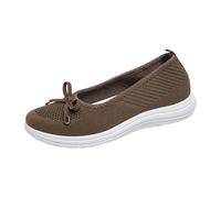 Zapatillas Deportivas Mujer Verano Zapatillas Casuales Femeninas de Malla Transpirable y Ligera con Comodidad Tipo calcetín para Uso Diario (Brown, 38)