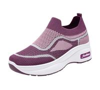 Zapatillas Deportivas Mujer Verano Zapatillas Casuales para Mujer Gruesa Cómodas Transpirables Mesh Caminata con Oculta (Purple, 38)
