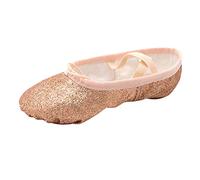 Zapatillas Deportivas Niñas Bailarinas Danza Calzado Interior Yoga Rendimiento Flexibles Antideslizantes (Rose Gold, 37.5 Big Kids)