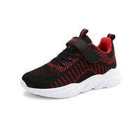 Zapatillas Deportivas Niño 34 - Zapatillas De Deporte Ligeras Y Planas con Cordones para Niños Y Niñas De Moda Transpirables Y De Tela De Malla De Color (Red 30 Little Child)