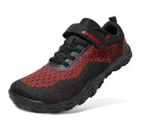 Zapatillas Deportivas Niños Niñas Running Ligero y Transpirable Zapatillas de Senderismo para Caminar,Negro Rojo,34 EU