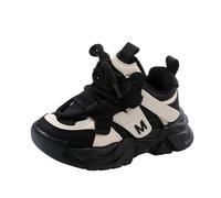 Zapatillas deportivas para bebé para niñas, a la moda, para niños, impermeables, planas, mantienen calientes, cómodas, zapatillas deportivas 29, Negro , 28.5 EU