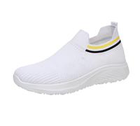 Zapatillas deportivas para correr con soporte de arco para mujer, cómodas, acolchadas, transpirables, ligeras, para senderismo, trabajo, zapatos anchos para entrenamiento de montaña, White, 39.5 EU