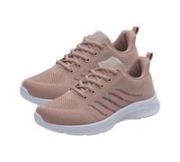 Zapatillas deportivas para correr para mujer, zapatos de caminar cómodos, suela suave, antideslizantes, para gimnasio, zapatillas de deporte, ligeras, informales, transpirables, con cordones, Rosa