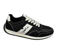 Zapatillas deportivas para hombre, anchas, anchas, con suela fina, zapatillas de deporte con cordones, ligeras, zapatillas de correr, retro, transpirables, cómodas, informales, Negro , 41 EU