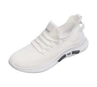 Zapatillas deportivas para hombre, cómodas, transpirables, para caminar, para hombre, gimnasio, tenis, deporte, fitness, correr, ortopédicas, zapatos de moda, pies anchos, Blanco, 44 EU