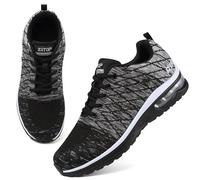 Zapatillas deportivas para hombre, con cojín de aire, informales, para caminar, ligeras, transpirables, atléticas, tenis, entrenamiento, gimnasio, trotar, Negro gris., 43.5 EU