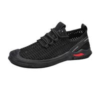 Zapatillas deportivas para hombre de ajuste amplio: zapatillas deportivas ortopédicas para caminar, Negro , 42 EU