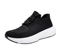 Zapatillas deportivas para hombre de malla transpirable para exteriores, ligeras, con soporte de arco, plataforma cómoda, para correr, gimnasio, atletismo, fitness, 1, Black, 42 1/3 EU