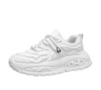 Zapatillas deportivas para hombre ortopédicas - Zapatillas Y2K con cordones, zapatillas de caminar antideslizantes, zapatos de correr, transpirables, ligeras, cómodas, informales, beige, 43 EU