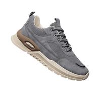 Zapatillas deportivas para hombre, transpirables, cómodas, monocolor, amortiguación antideslizante, zapatos de tela sólida, para deportes de montaña, entrenamiento, fitness, con cordones, 39-44, gris