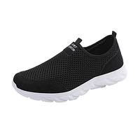 Zapatillas deportivas para hombre, transpirables, ligeras, de malla, para caminar, correr, con soporte de arco, antideslizantes, gruesas, cómodas, manos libres, para deportes al aire libre, Black, 40