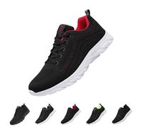 Zapatillas deportivas para hombre, zapatillas de deporte, zapatillas de tenis, ligeras, transpirables, para exteriores, fitness, correr, caminar, moda, ocio, correr, rojo, 45 EU