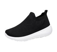 Zapatillas deportivas para hombre, zapatillas deportivas para hombre, planas, ortopédicas, sin cordones, antideslizantes, para gimnasio, mocasines, Negro , 37 EU