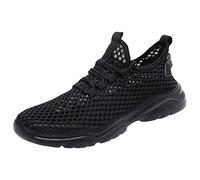 Zapatillas deportivas para hombre, zapatos de verano, de malla, ortopédicos, Negro , 45 EU