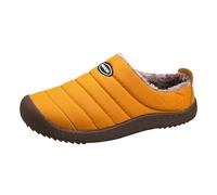 Zapatillas deportivas para mujer, antideslizantes, para invierno, cálidas, cerradas, antideslizantes, zapatillas ortopédicas, zapatillas grandes, color liso, suela suave, zapatos de casa, naranja, 44