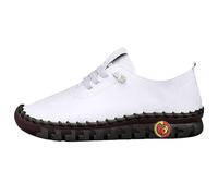 Zapatillas deportivas para mujer, color blanco, para caminar con amortiguación, para invierno, para el tiempo libre, color blanco, trekking, botines, zapatos para hombre, zapatillas de piel y lona