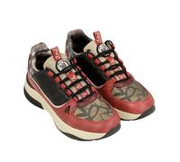 Zapatillas Deportivas para Mujer, combinación de Rojo, Beige y Negro, Suela ergonómica, Plantilla extraíble (Multicolor, Sistema Tallas Calzado EU, Adulto, Mujer, Números, Mediano, 39)