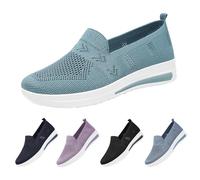 Zapatillas Deportivas para Mujer Comodas Clasico Moda Sneakers Malla Ligeros Pretty Zapatos Deportivos Sin Cordones Casual Antideslizante Mocasines Slip on Barefoot Entretiempo para Running Gimnasio