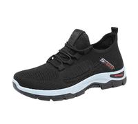 Zapatillas deportivas para mujer, cómodas, para caminar, trabajo, gimnasio, con soporte de arco, espuma viscoelástica, antideslizantes, gruesas, planas, ortopédicas, informales, al aire libre, Black