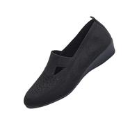 Zapatillas deportivas para mujer, cómodas, sin cordones, malla transpirable con tacón de cuña, zapatillas de caminar, ligeras, con pies anchos, para el tiempo libre, al aire libre y la vida cotidiana