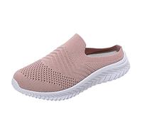 Zapatillas deportivas para mujer, cómodas, sin cordones, zapatos informales, ligeros, transpirables, elegantes, ortopédicas, para exteriores, suela suave, zapatos para caminar, Rosa., 42 EU
