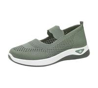 Zapatillas deportivas para mujer, cómodas, transpirables, con soporte de arco, altura cuadrada, informales, ligeras, cómodas, para el tiempo libre, senderismo, correr, caminar al aire libre, verde, 36