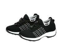 Zapatillas deportivas para mujer, cómodas, transpirables, ortopédicas, informales, antideslizantes, para correr, caminar, sin cordones, zapatillas de correr, Negro , 40 EU