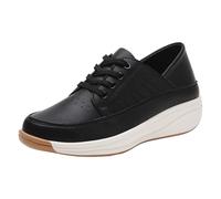 Zapatillas deportivas para mujer, con acolchado de aire, punta redonda, suave, deportiva, antideslizante, para caminar, correr, correr, para exteriores, zapatillas deportivas, Negro , 43 EU
