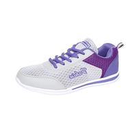 Zapatillas deportivas para mujer con puntera de acero del Reino Unido, antideslizantes, de cuña plana, de malla transpirable, atléticas, para correr, con cordones, para caminar, suaves, gruesas