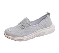Zapatillas deportivas para mujer, de ajuste ancho, con cuña para correr, ligeras, de caña baja, suela suave, sin cordones, ortopédicas, transpirables, de malla, con soporte de arco, tenis casuales a
