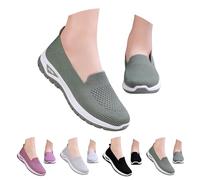 Zapatillas deportivas para mujer, de ajuste ancho, de malla transpirable, para correr, caminar, con soporte de arco, suela suave, antideslizantes, ortopédicas, para mujer, verano del Reino Unido, A