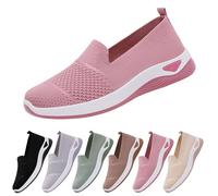 Zapatillas deportivas para mujer, de ajuste ancho, de malla transpirable, para correr, caminar, con soporte de arco, suela suave, antideslizantes, ortopédicas, para mujer, verano del Reino Unido, B